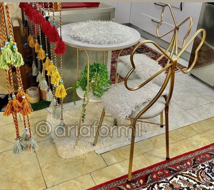 میزو صندلی ناهارخوری دونفره پروانه طرح پاپیونی فلزی(ارسال رایگان)